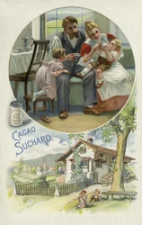 Einem kleinen Kind Suchard-Kakao geben