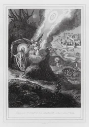 Jesus betet im Garten Gethsemane (Gravur)