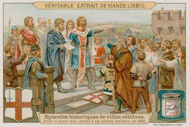 König Alfred der Große vertreibt die Dänen aus London im Jahr 884 n. Chr.