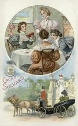 Damen genießen Suchard-Kakao