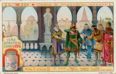 Le Cid von Massenet, Liebig-Karte, frühes 20. Jahrhundert