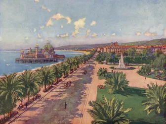 Nizza, La Jetée, das Denkmal und Gesamtansicht aus der Vogelperspektive