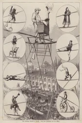 Auftritt des französischen Seiltänzers und Akrobaten Charles Blondin in Brüssel