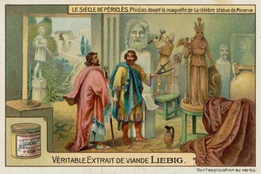 Phidias arbeitet an seiner berühmten Statue der Minerva