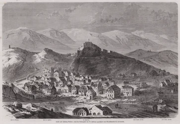 Stadt und Festung von Belfort, Frankreich, nach ihrer Übergabe an die belagernden Deutschen, Deutsch-Französischer Krieg