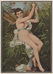 Frau verkleidet als Libelle
