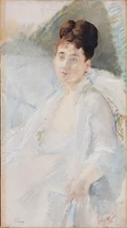 Die Genesende. Porträt einer Frau in Weiß, 1877-1878