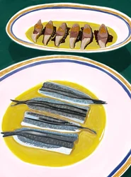 Sardellen und Makrelen in Olivenöl, Spanien