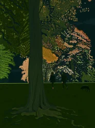 Hundespaziergang bei Nacht