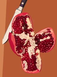 Viergeteilter Granatapfel