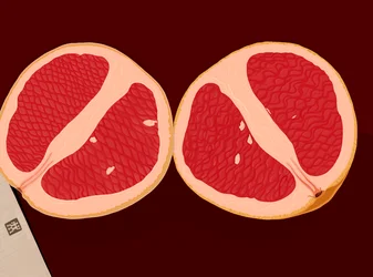 Grapefruit halbiert