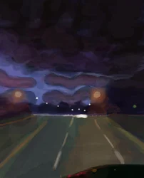 Autobahn bei Nacht