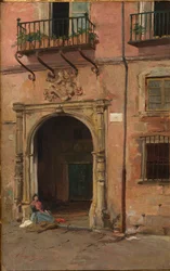 Mädchen vor der Haustür