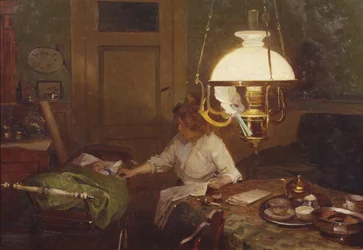 Innenraum mit Mutter und Kind