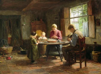 Ein niederländisches Interieur - Tischgebet