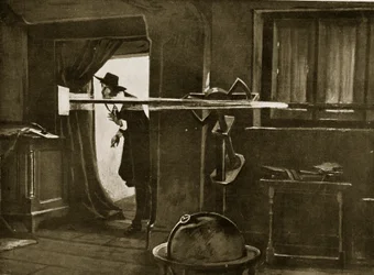 Jeremiah Horrocks in seinem Observatorium, Illustration aus 