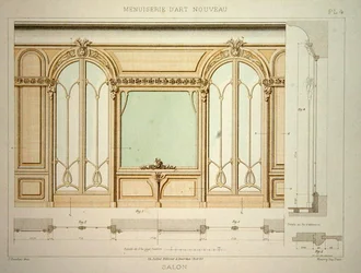 Entwurf für eine Wohnzimmerwand, Illustration aus 