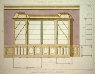 Entwurf für eine Konditorei-Vitrine, Illustration aus 