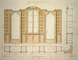 Entwurf für einen Ladenschrank, Illustration aus 
