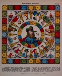 Spiel Schwarzer Peter, Flugblatt veröffentlicht von Ackermann, Wissembourg
