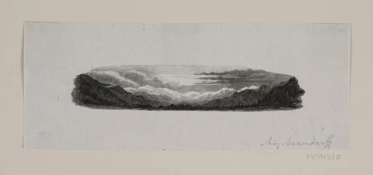 Vignet. Schneebedeckte Berge