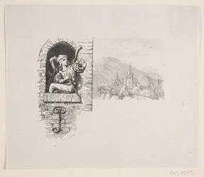 Vignette zu J. P. Jacobsens Gedicht, "Der Page hoch auf dem Turm saß"