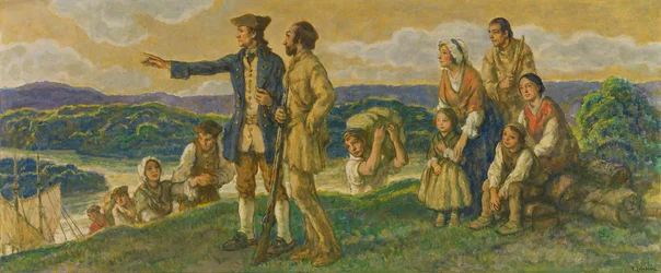 Ankunft von Colonel John Donaldson (Entwurf für Wandgemälde)