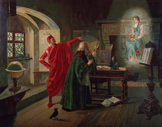 Marguerite, Faust und Mephisto Szene aus Faust von Charles Gounod (1818-1893), ca. 1900