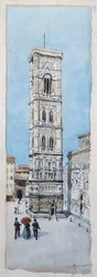 Spaziergang auf der Piazza Duomo in Florenz