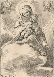 Die Jungfrau auf einer Wolke sitzend, 1580-84