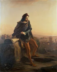 Cola di Rienzo betrachtet die Ruinen vom Hochland Roms