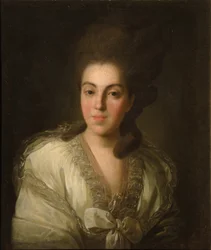 Porträt der Gräfin Anna Alexandrowna Golizyna 1739-1816, geborene Baronin Stroganova, 1777