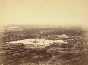 Gesamtansicht von Mandalay vom Mandalay-Hügel mit den 450 Pagoden und der unvergleichlichen Pagode
