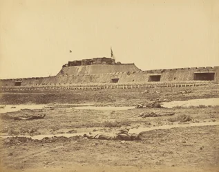 Rückseite des Nordforts zeigt den Rückzug der chinesischen Armee, 21. August 1860
