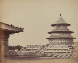 Himmelstempel vom Ort, an dem die Priester verbrannt werden, in der chinesischen Stadt, Oktober 1860