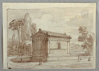 Klassischer Tempel in einer Landschaft