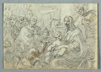 Anbetung der Könige, Studie nach Lodovico Carracci