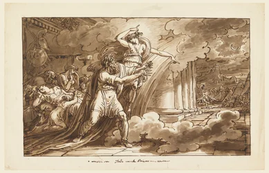 Iris ermutigt Priamos, den Körper von Hektor von Achilles zu erbitten