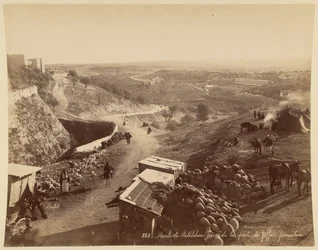 Straße nach Bethlehem, vom Jaffator in Jerusalem aus aufgenommen