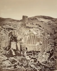 Blick auf das Mar Saba Kloster, in Israel