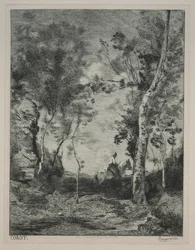 Landschaft, oder Das weiße Pferd, nach Corot, um 1858
