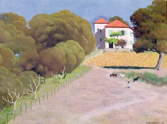 Landschaft, Das Haus mit dem roten Dach, 1924