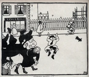 Liebe Kinder! (Hey Glaser...) Zeichnung von Felix Vallotton in 