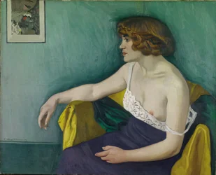 Junge Frau im Profil sitzend, 1914