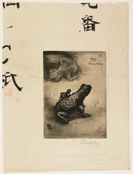 Bronzefrosch-Tintenfass, 1883