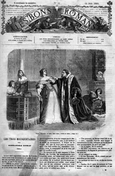 Romanserie: „Die drei Musketiere“ von Alexandre Dumas (1802-1870). Von ihrem Ehemann, Ludwig XIII., des Ehebruchs verdächtigt, muss Königin Anna von Österreich (1601-1666) dem Kanzler einen Brief übergeben, den sie angeblich an den Herzog von Buckingham ge