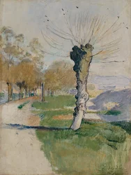 Weidenbaum an der Kreuzung oder Weidenbaum im Frühling, ca. 1885