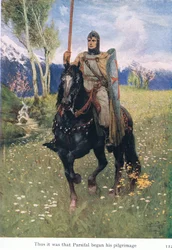 So begann Parsifal seine Pilgerreise, Illustration aus Die Geschichten von Wagners Opern, veröffentlicht von George Harrap & Co Ltd, 1932
