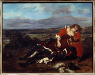 Tod von Lara. Gemälde von Eugene Delacroix (1798-1863)