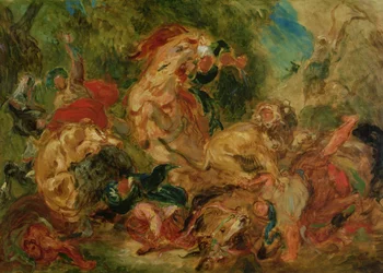 Studie für Die Löwenjagd, 1854